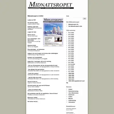Midnattsropet startsida 2014