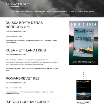Midnattsropet startsida 2025