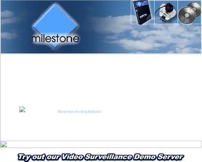 Milestone startsida 2003