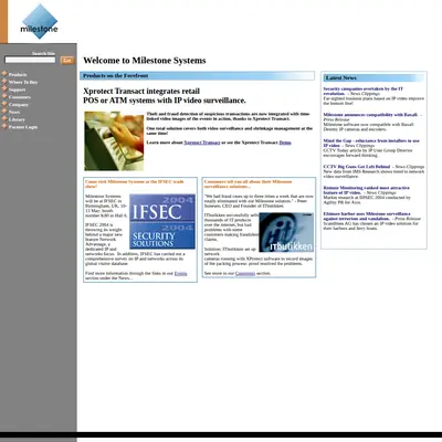 Milestone startsida 2004