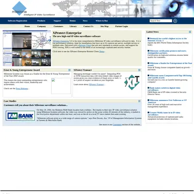Milestone startsida 2005