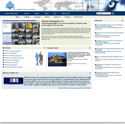 Milestone startsida 2006