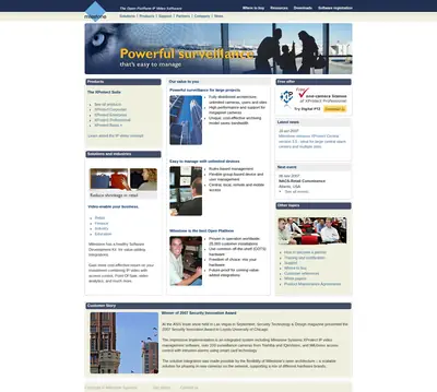 Milestone startsida 2007