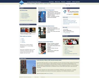 Milestone startsida 2008