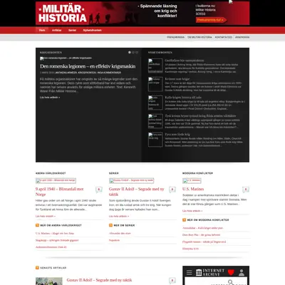 www.militarhistoria.se startsida 2010