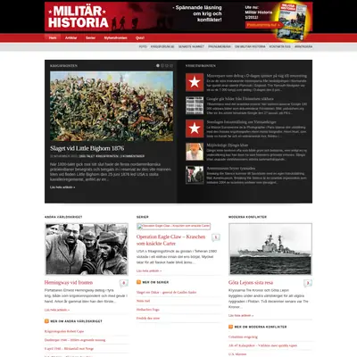 www.militarhistoria.se startsida 2011
