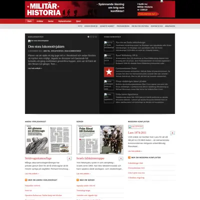 www.militarhistoria.se startsida 2012