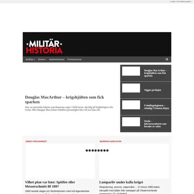 www.militarhistoria.se startsida 2018