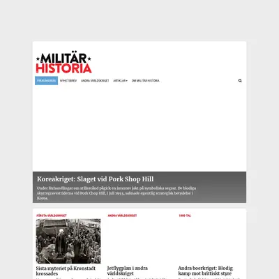 www.militarhistoria.se startsida 2020
