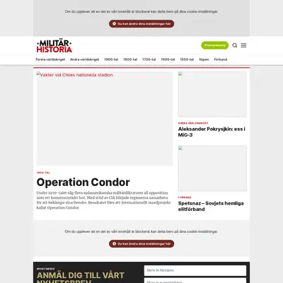 www.militarhistoria.se startsida 2022