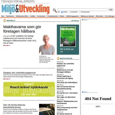 Miljö & Utveckling startsida 2011