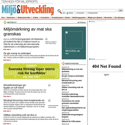 Miljö & Utveckling startsida 2012