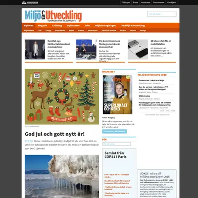 Miljö & Utveckling startsida 2016