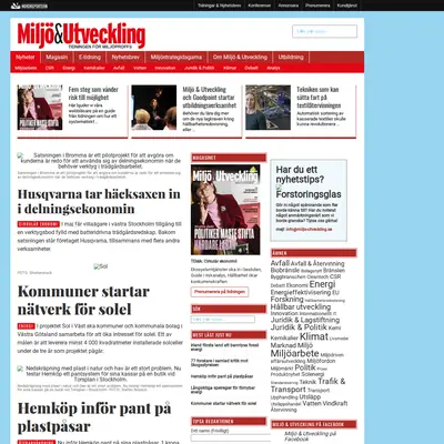 Miljö & Utveckling startsida 2017