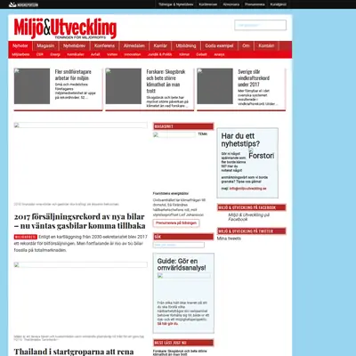 Miljö & Utveckling startsida 2018
