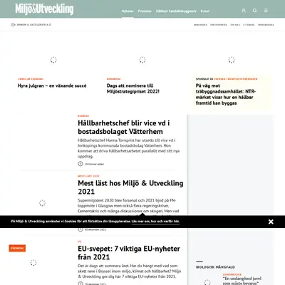 Miljö & Utveckling startsida 2022