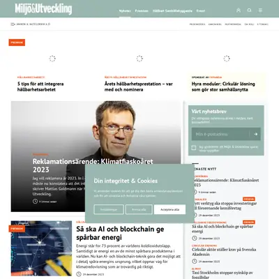 Miljö & Utveckling startsida 2024