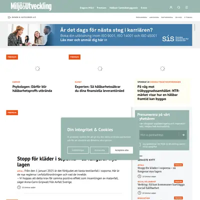 Miljö & Utveckling startsida 2025