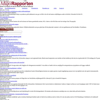www.miljorapporten.se startsida 2011