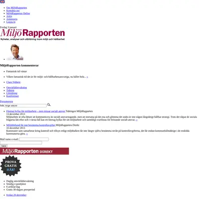 www.miljorapporten.se startsida 2014