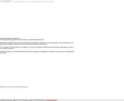 mindfield.se startsida 2002