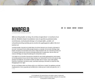 mindfield.se startsida 2013