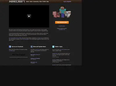 Minecraft startsida 2014