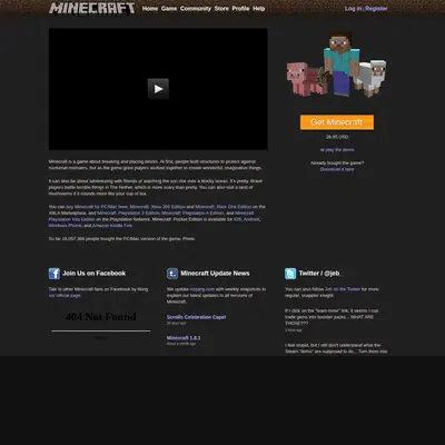 Minecraft startsida 2015