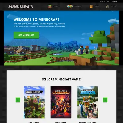 Minecraft startsida 2020