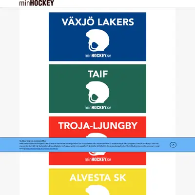 www.minhockey.se startsida 2020