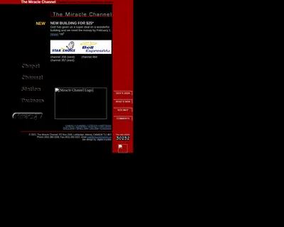 Miracle Channel startsida 2001