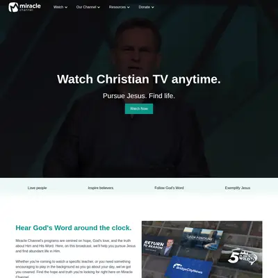 Miracle Channel startsida 2022