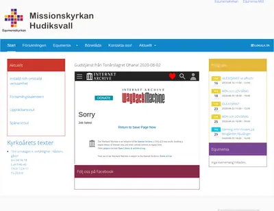 Missionskyrkan i Hudiksvalls TV-sändning startsida 2020