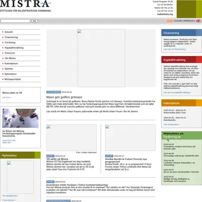 Mistras nyhetsbrev startsida 2010