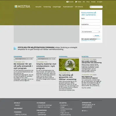 Mistras nyhetsbrev startsida 2017