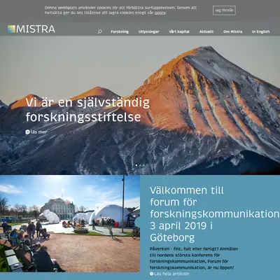Mistras nyhetsbrev startsida 2019