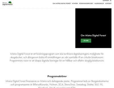 Mistradigitalforest.se startsida 2019