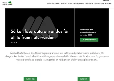 Mistradigitalforest.se startsida 2021