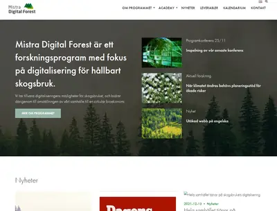 Mistradigitalforest.se startsida 2022