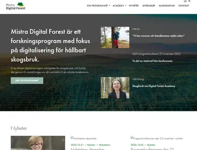 Mistradigitalforest.se startsida 2023