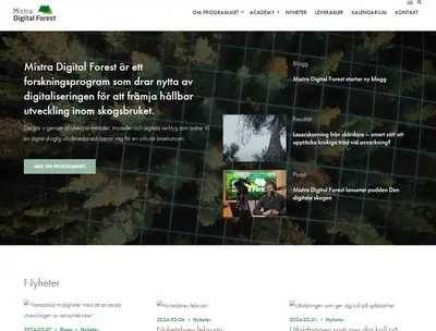 Mistradigitalforest.se startsida 2024