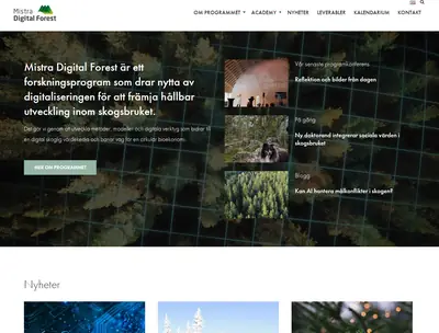 Mistradigitalforest.se startsida 2025