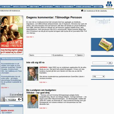 Östgöta-Moderaten startsida 2003