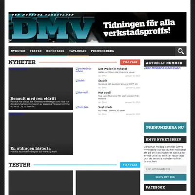 DMV - Den Moderna Verkstaden startsida 2021