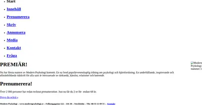 www.modernpsykologi.se startsida 2009