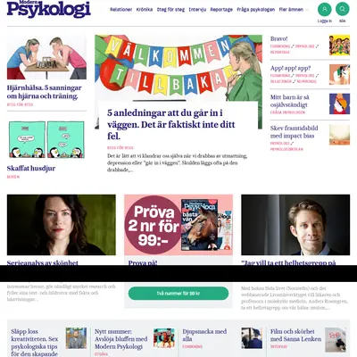 www.modernpsykologi.se startsida 2022