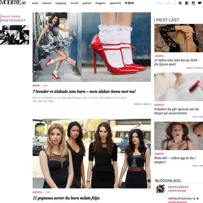 www.modette.se startsida 2016