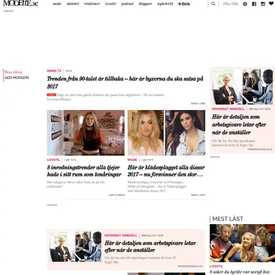 www.modette.se startsida 2017