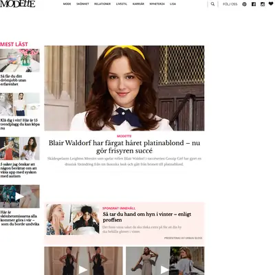 www.modette.se startsida 2018