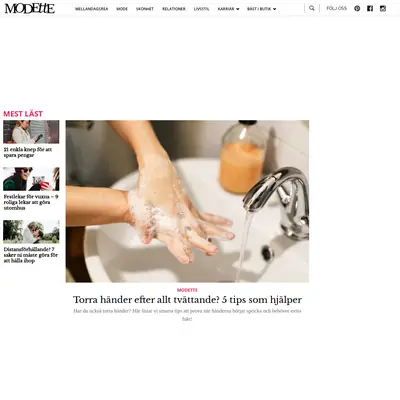 www.modette.se startsida 2021
